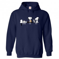 Sleeping Food Wi-Fi Snoopy Classic Unisex Kids and Adults Pullover Hoodie								 									 									